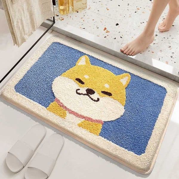Cute Bathroom Mat Absorbent Bath Rug Non-Slip Floor Mat Imitation Cashmere Doormat Soft Bathtub Side Carpet Entrance Door MatsM240816