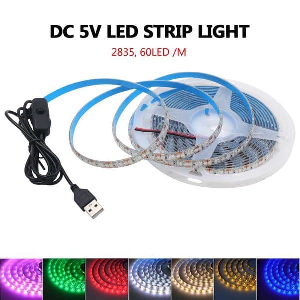 DC 5V USB LED Strips Light 60LEDs/m 2835 Flexible TV Background Lighting Tape Home Decor Lamp 0.5M 1M 2M 3M 4M 5M IP21/IP65 CL240815