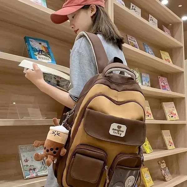 Cute Capybara backpack for 2024 large capacity adjustable shoulder strap Versatile backpack waterproof computer bag student bag 240816