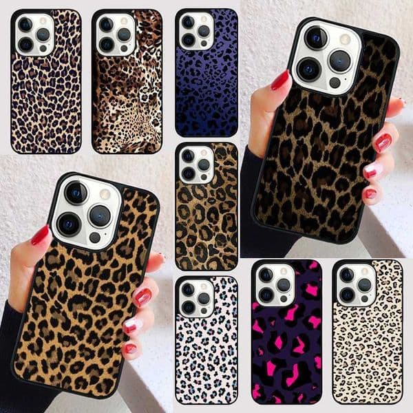 Tiger leopard print panther cover For iPhone 15 13 12 11 14 Pro Max Mini X XR XS Max SE 2020 7 8 6S Plus Phone CaseM240816