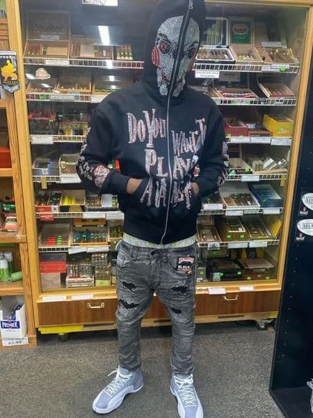 Men Y2K Fashion Hoodie Skull Rhinestone Zip Up Hoodie Grunge Womens Oversized Sweatshirt Punk Harajuku Long Sleeve Outerwear 240809