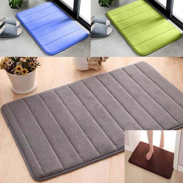 40X60CM Non slip Home Bath Mat Blue Coral Plush Floor Mat Non slip Water Absorbent Rebound Kitchen Entry MatM240816
