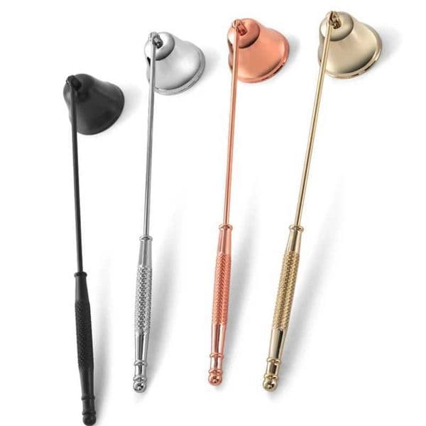 4-Colors Bell-Shaped Fire Vintage Stainless Steel Household Banquet Candle Extinguisher Handle Supplies New Y240815 B2