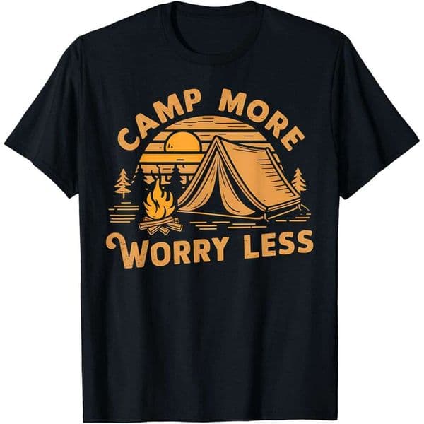 T shirt for Mens Camping Enthusiast Camp More Less Tent Graphic Tees T-Shirt Shirts Tshirt Casual Tops Clothes Short sleeve