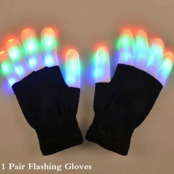 New Colorful Finger Glowing Glove for Kids Adult 1 Pair LED Flashing Magic Gloves Y240817