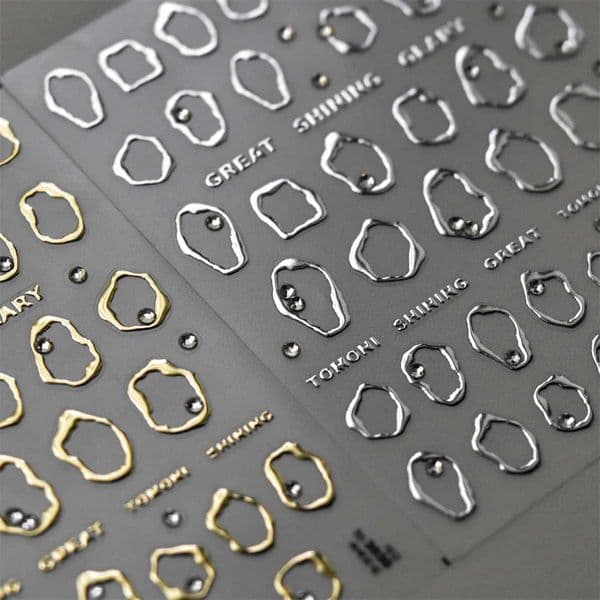 maquillaje Luxury 1Pcs 5D Rhinestones Gold Silver Irregular Pattern Sticker Simple Design Adhesive Slider Nail Art Decoration Decals Supplies Free Shipping