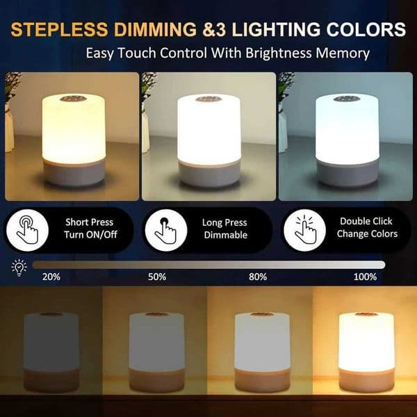 Adjustable LED Touch Night Light USB Warm Sleep Light Eye Protection Reading Bedlight for Family Childrens Bedroom W240816