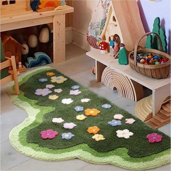 Plant flower cluster velvet carpet bedroom carpet living room sofa cushion W240815