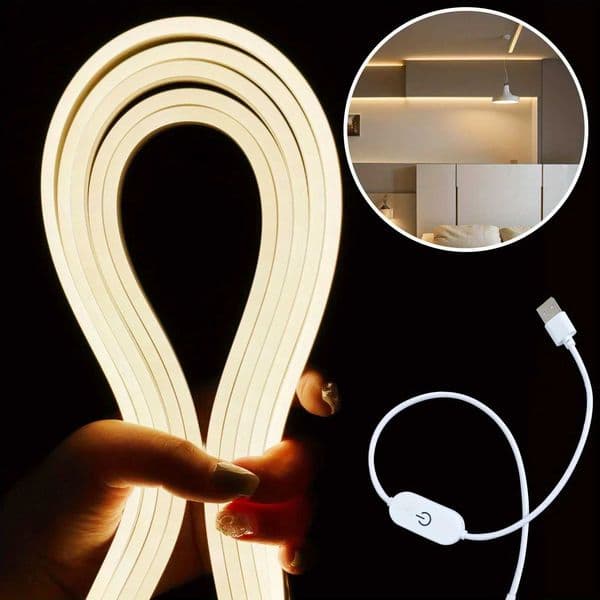 Touch controlled LED neon light strip with USB power supply adjustable dimming rope flexible neon light logo used for DIY decoration of indoor bedroom TV back B240817
