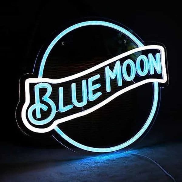 Blue Moon Neon Night Light LED Neon Light Desktop Decoration Battery Powered Creative Lighting Home Childrens Bedroom Party B240817