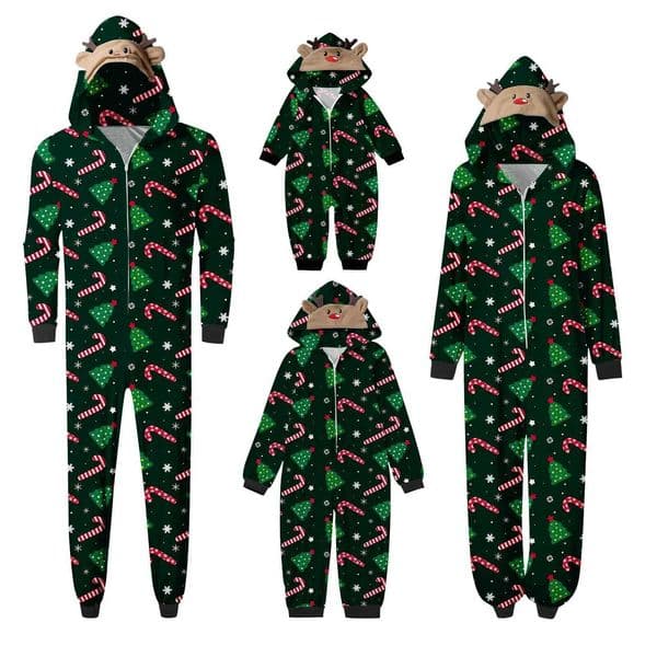 Moms casual Christmas parents childrens clothing printed pajamas jumpsuits family Christmas mens clothing family pajamas and family accessories W240816