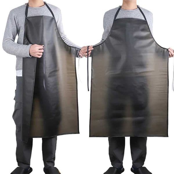 2026 PVC Kitchen perfume Waterproof Oil-Proof Soft Leather Aprons cologne Black Extra-Long Apron Anti Fouling Men Chef Barber Work Free Shipping