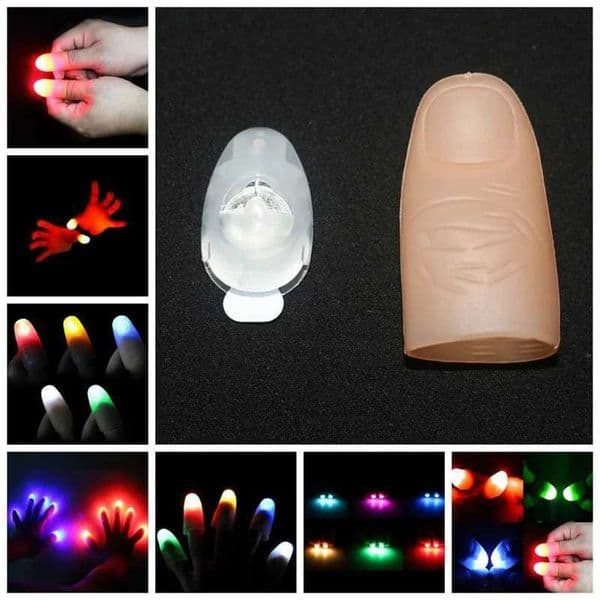2x Magic Super Bright Light Up Thumbs Fingers Trick Appearing Light Close Up Y240817