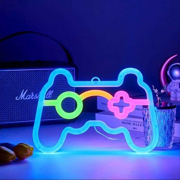 Game pad neon sign LED night light USB/battery powered atmospheric light used for birthdays living rooms gardens e-sports rooms decoration B240817