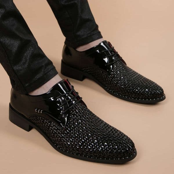 Leather Mens Fashion Business Office Dress Italian Derby Shoes Pointed Toe Wedding Party Formal Oxfords