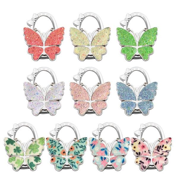 Hook Handbag Hanger Glossy Matte Butterfly Foldable Table for Bag Purse FY3424 0206 1127