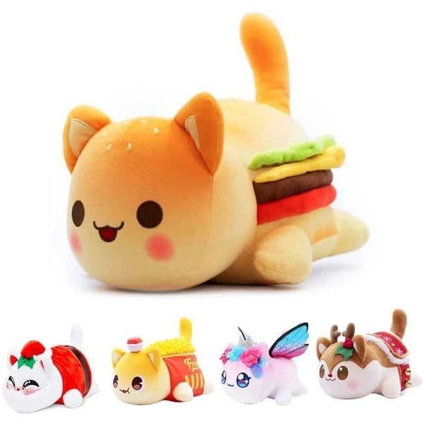 Game And Toy Cute Meows Plush Doll Aphmau Mee Meow Food Cat Coke French Fries stuff animal Burgers Bread Sandes Sleeping Pillow Children Gifts Free Shipping