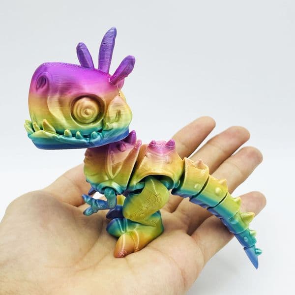 2026 New 3D Print Desk Ornament Toy 15Cm Cute Rabbit Ear Dragon Tyrannosaurus Rex Joints Movable Rotatable Fidgets Toys Home Decoration Craft 325 Toys
