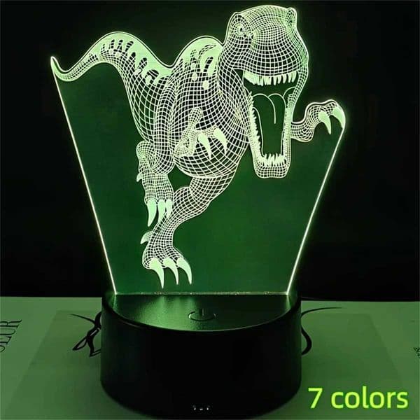 1 dinosaur 3D night light 3D optical illusion light with touch 7-color color ambient light for bedroom B2408119