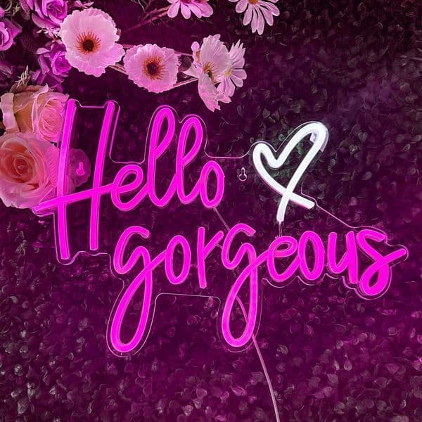 Hello Gorgeous Neon Light Wall Art Gift Decoration Bedroom Bar Club Carnival Apartment Home Decoration Christmas Party X241210