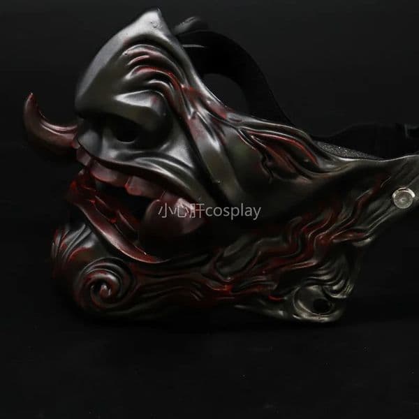 Demon Fangya Prajna Role Play Mask Halloween Devil Oni Warrior Ghost Horror Hard Resin Face mask Adult Sex Party Prop mask 240819