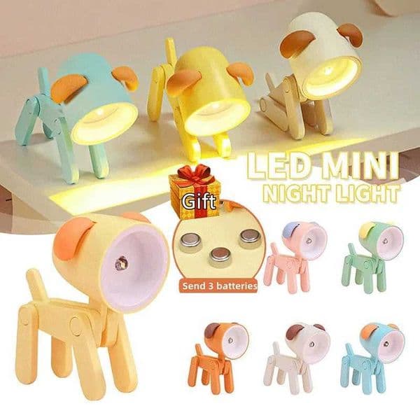 Mini Night Light Cute Dog Deer Folding Desk Lamp Desktop Decoration Book Light Childrens Room Bedroom Decoration Holiday Gift B2408119