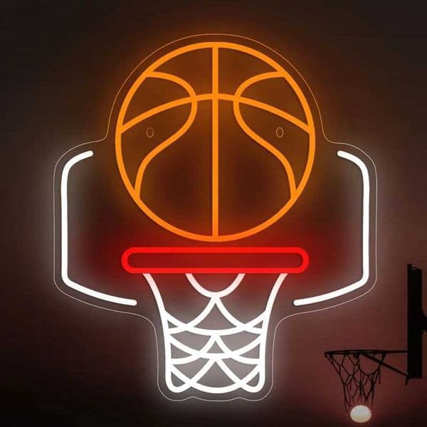 Basketball Frame LED Neon Light Sign Acrylic Neon Sign USB For Home Bedroom Basketball Court Gym Club Wall Art Decor Signboards Y240817