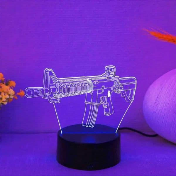 1 gun 3D night light 3D optical illusion light with touch 7-color variable ambient light for bedroom B2408119