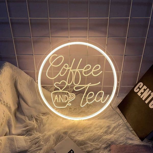 Coffee and Tea Neon Signs for Wall Decor LED Neon Light Signs USB Dimmable Coffee Bar Kitchen Home Cafe Office Club Restaurant Y240817