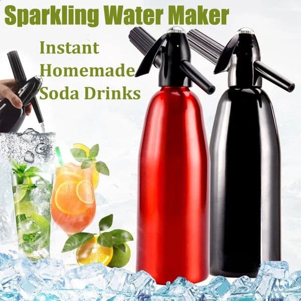 Portable Sparkling Water Generator Flavor Soda Sandblasting CO2 Cocktail Bubble Beverage Pressure Bartender Siphon Accessories Aluminum 240819