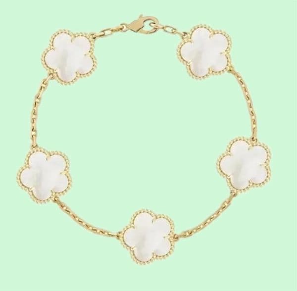 four leaf clover women bracelets classical charm jewlery designer for womens plated gold bracelet mother of pearl white red om01 new 2025