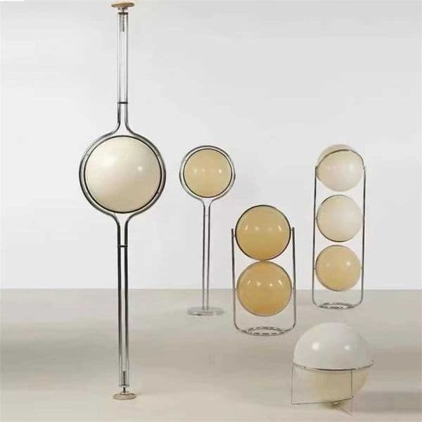2024 Creative E27 Desk lamp LED Metal Chrome Light Living Room Hotel Room White Acrylic Ball Lights Home Art Deco Art Floor lamp Y240820