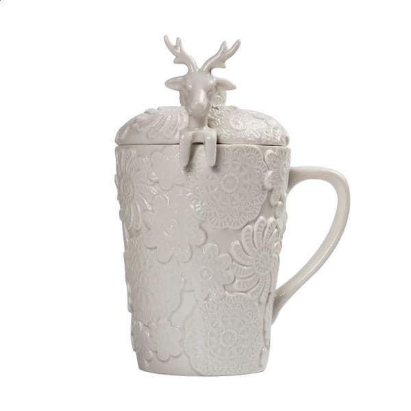320ML ceramic reindeer snowflake Deisgn coffee cup Christmas cup Taza coffee cup fun ceramic cup cute drum gift 240820