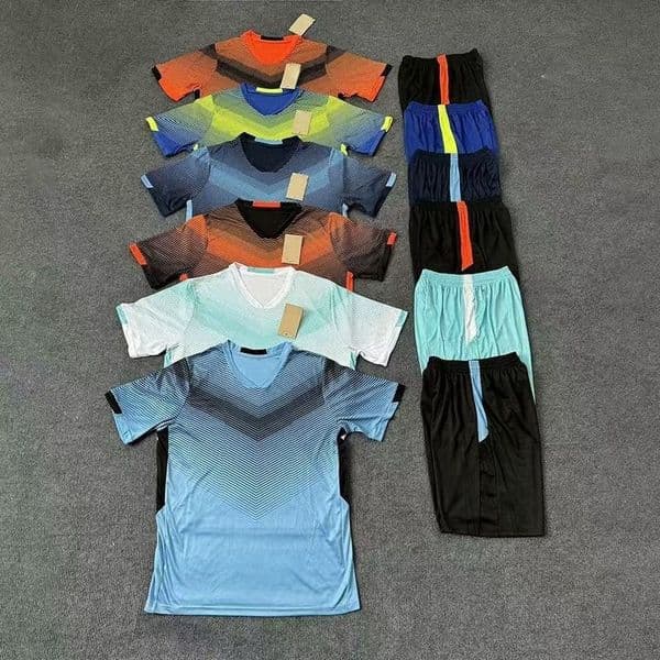 Summer mens tracksuit tech set two-piece tracksuits sports fitness suits running shirts shorts quick-drying sportswear jogging soccer jersey basketball t-shirt 2xl
