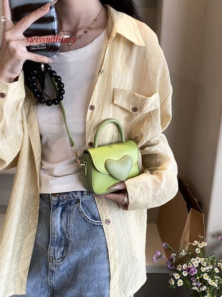 Swissmilitary Small niche design high-end peach heart handbag 2024 new fashionable and stylish sweet beauty shoulder crossbody bag #28