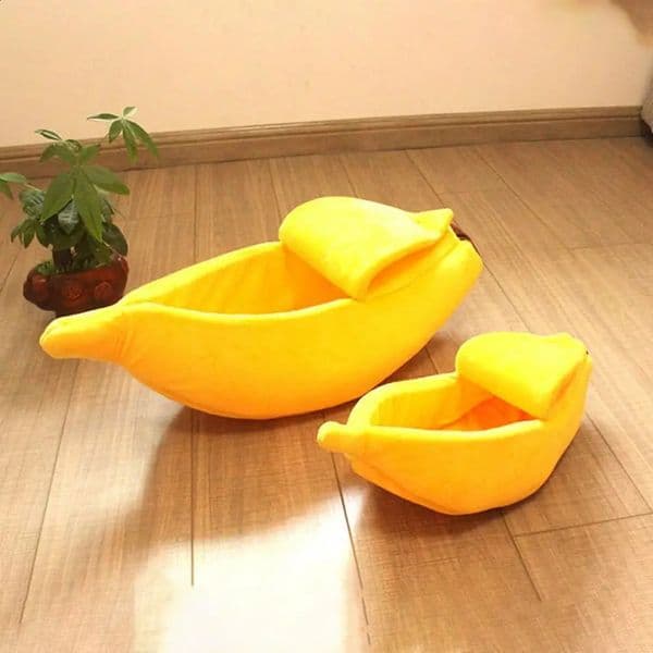 Soft Cozy Pet Bed Banana Shaped Pet Bed Cozy Banana-shaped Pet Nest Exquisitely Crafted Sleeping for Cats Dogs Warm for Furry 240814
