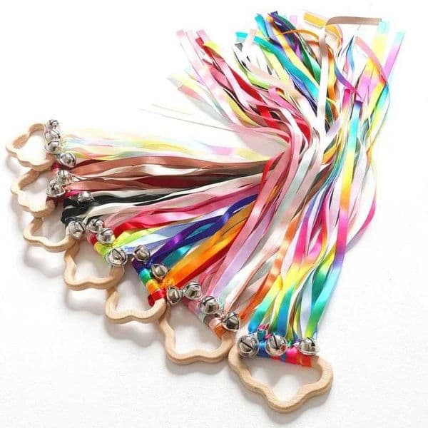 Montessori Style Sensory Toy BPA-free Non-toxic Baby Ribbon Ring Newborns Upwards Develop Colour Recognition Sensory Toy Y240820