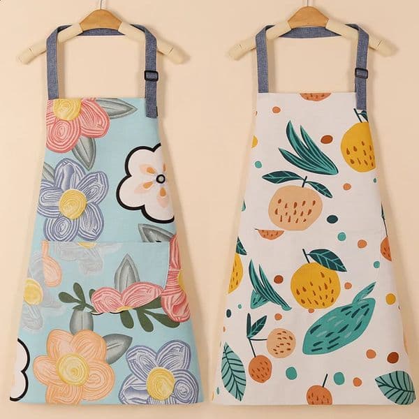 1PC Aprons Fashion Cotton Fabric Waterproof Thickened Dirt Resistant Kitchen Apron and Home Work Clothes Gardening Work Clothing 240819