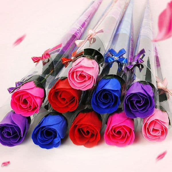 Artificial Fake Flower Rose Scented Bath Soap Flowers Valentines Thanksgiving Mother Day Gift Wedding Christmas Party Decor HY0260