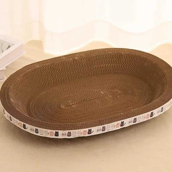 Cat Scratcher Cardboard Oval Cat Scratch Pad Bowl Nest for Indoor Cats Grinding Claw Round Cat Scratching BoardXJ240817