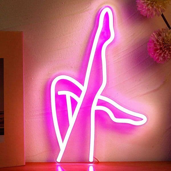 Chi-buy Lady Leg LED Neon Sign USB Powered Neon Signs Night Light 3D Wall Art Game Room Bedroom Living Room Decor Lamp Signs Y240817