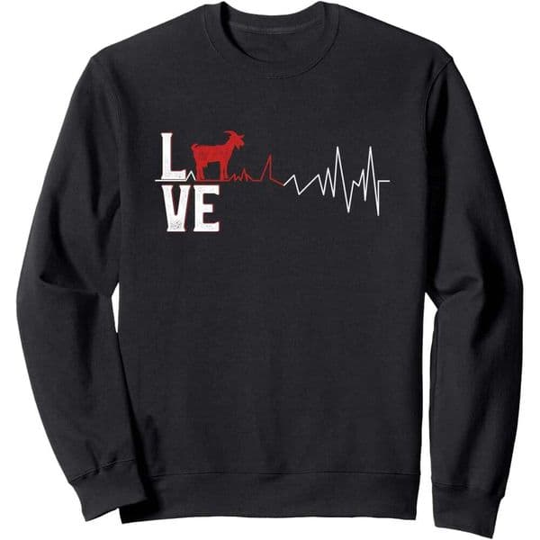 Long Sleeve Shirts For Men Sweatshirt Lover Heartbeat Goat Heart Funny Farmer Gift Love Goats T Shirt Graphic Tee Streetwear Casual Tops Clothes