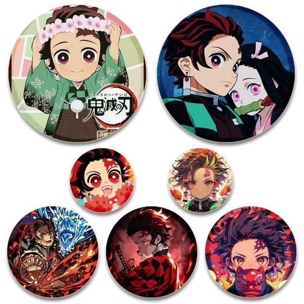 Kamado Tanjirou cartoon badge handmade tinplate brooch backpack clothing gift accessories anime series brooch 58mm W240815