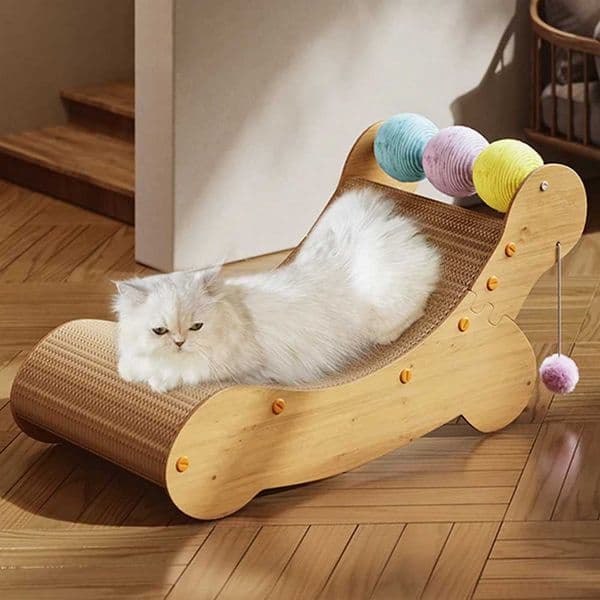 Cat Scratcher Pads Couch Sisal Cat Scratching Cardboard Bed With Toy Balls Curved Kitten Sofa Bed Grinding Claw Bowl LoungeXJ240817