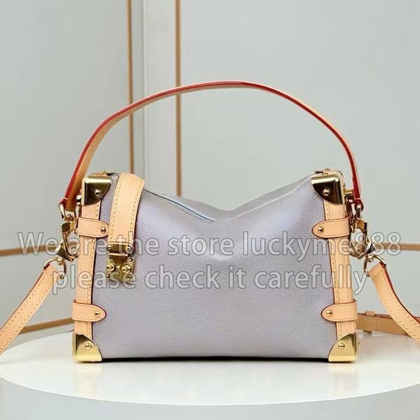 10A Mirror Quality Designer Medium Trunk Bag Luxury Handle Handbag for Women 21cm Coated Canvas Cowhide Leather Purse Crossbody Bag Shoulder Bag Strap with Box