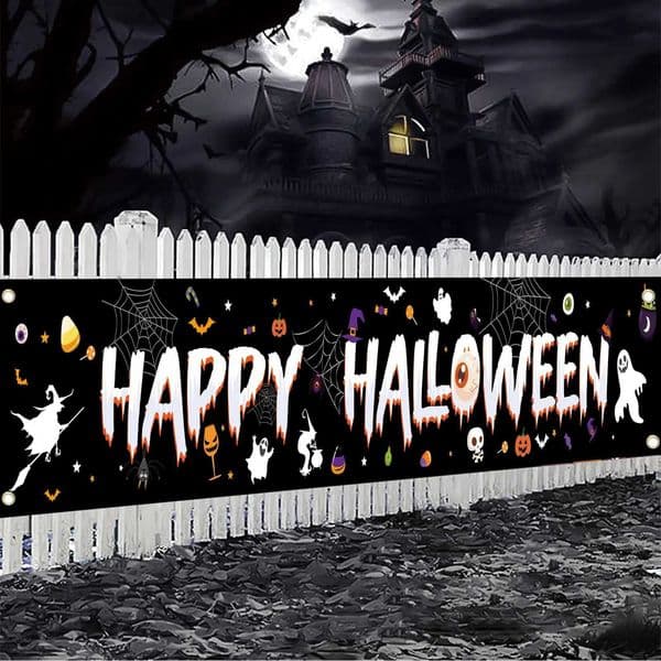 Ghost Skull Halloween Banner Background Costume Horror Pumpkin Outdoor Courtyard Decoration Banner Festival Party Flag Home Decoration W240820