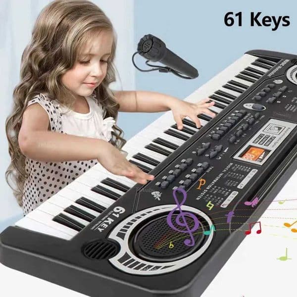 Childrens electronic piano keyboard portable 61/37 key organ educational toy with microphone childrens Baiji music instrument gift W240820