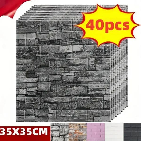 15pcs/20pcs/40pcs DIY 3D Simple Brick Pattern Wall StickersThickened Sound-proofWaterproofMoisture-proof 240821