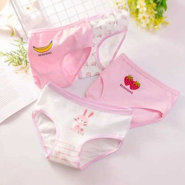 4pc/Lot Girl Triangle Underwear Pure Cotton Baby Briefs Underpant Soft Baby Underwear Shorts Suit 2-10 Years Y240821