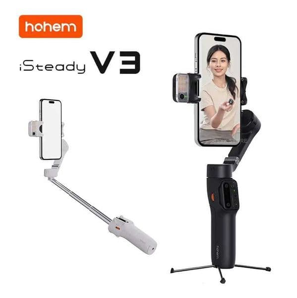 Hohem iSteady V3 Smartphone Stabilizer Ai Face Tracking 3-Axis Phone Gimbal Built-in Selfie Stick for iPhone Sumsang Xiaomi CL240821